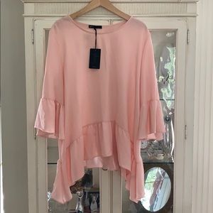 Nordstrom Gibson silky crepe top ruffle top NWT XL